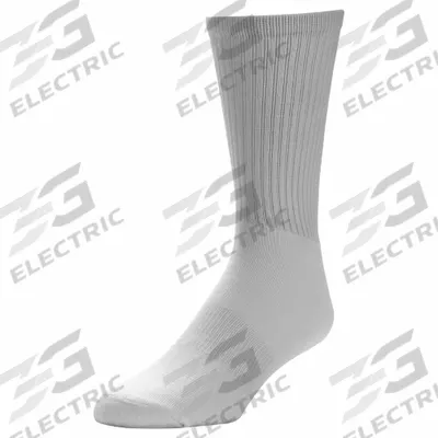 SOFSOLE Socks: Crew, 8.6 in, Women's, White, Polyester/Spandex, L, 8 For Men's Shoe Size - Min - General Purpose Work Socks
