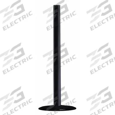 TENSABARRIER Single Belt Receiver Post: Round Flat, 37 1/2 in Post Ht, Black, Plastic - Flat-Base Receiver Posts for Retractable Belt Barriers