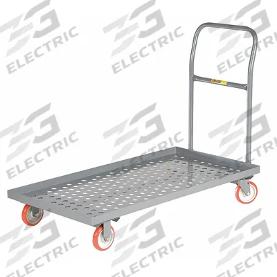 LITTLE GIANT Platform Truck: 1,600 lb, 36 in L x 24 in W x 9 in H Deck, Perforated, 12 ga Deck - Flow-Through Platform Trucks