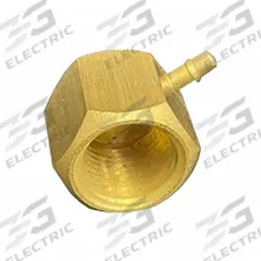 MEM-CO Barbed Fitting Elbow: 3/8 in Pipe x 11/64 in ID Size, FBSPP x Barbed, Brass, Beaded Barb (MPN 3/8BSPP-FLB1-NP). Key specifications — Brand: MEM-CO.