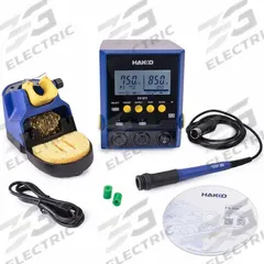 HAKKO Soldering Station: 2 Channel, 200 W, ESD Safe (MPN FX972-010). Key specifications — Handpiece Style: Soldering Iron; Manufacturer Part Number: FX972-010; ESD Safe: Yes; Brand: HAKKO.