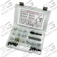 SUR&R Brake Bleeder Kit: Brake Bleeder Kit, 1/4 in/3/8 in/5/16 in/7/16 in/M10/M7/M8 Thread Size (MPN BB007). Key specifications — Material: Synthetic Rubber; Product Type: Brake Bleeder Kit; Thread Size: 3/8 in; Brand: SUR&R.