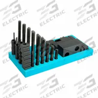 WESTWARD Machine Clamping Kit: For 3/4 in T-Slot, 5/8"-11 Stud, 52 Pc (MPN 19T336). Key specifications — Brand: WESTWARD; Includes Studs: (4) 6 in.