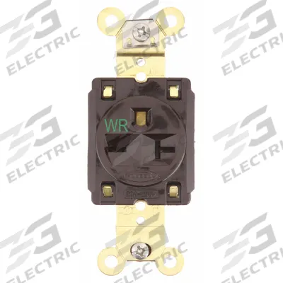 HUBBELL Receptacle: Single, 5-15, Brown, 125V AC, 15 A, 2 Pole / 3 Wire (MPN HBL5461WR) - General Purpose Receptacles