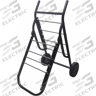 APPROVED VENDOR Wire-Spool Dispensing Cart: 400 lb Load Capacity, Black - Folding 2-Wheel Tilt-Style Wire-Spool Dispensing Carts