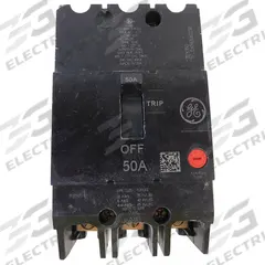 GE Molded Case Circuit Breaker: 50 A Amps, 18kA at 277/480V AC, Fixed, Lug, ABC (MPN TEYF350). Key specifications — Series: TEY; Max. AIR Rating: 18kA at 277/480V AC; Instantaneous Trip: Fixed; Terminal Connection: Lug; Phase Connection: ABC.
