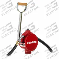 FILL-RITE Hand Pump: Lever, Pump with Hose & Nozzle, Bung, 25.6 oz per stroke, Aluminum, Manual (MPN FR152). Key specifications — Brand: FILL-RITE; Seal Material: Buna-N; Suction Tube Material: Steel; Maximum Flow Rate: 25.6 oz per stroke; Spout/Nozzle: Manual Aluminum Nozzle.