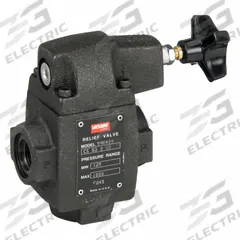 VICKERS Adjustable Relief Valve: 1,000 psi Max Pressure, 125 psi Min Pressure, 45 gpm Max Flow Rate (MPN CS-03-B50). Key specifications — Brand: VICKERS; Body Material: Cast Iron.