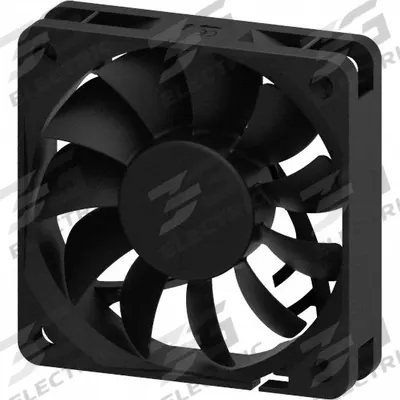 Dayton Axial Fan: 22.8 cfm Airflow @ 0.000 in SP, 2 3/8 in Ht, 9/16 in Dp, Lead Wires - Standard Square Axial Fans