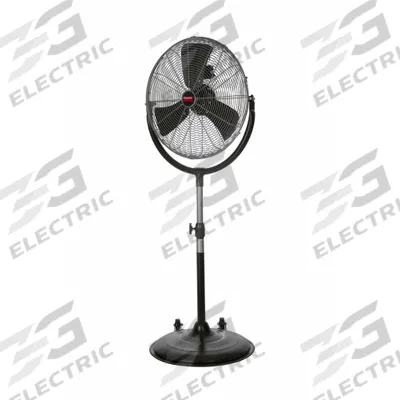 Dayton Portable Fan: 20 in Blade Dia, 62 in Ht, 3 Speeds, Non-Oscillating, Silver - Office Pedestal Fans