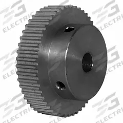 DAYTON Timing Pulley: Modified Curvilinear, Fixed, For GT Timing Belt Section, For 6 mm Belt Wd (MPN 50-3P06M6A8). Key specifications — Brand: DAYTON; Finish: Clear Anodized; For Belt Series: Powerhouse®.