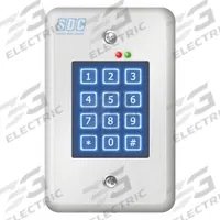 SDC Keyless Access Control Keypad: 1 1/2 in Ht, 1 1/2 in Dp, 1 1/2 in Wd, Stainless Steel, Gray (MPN 918U). Key specifications — Product Type: Keyless Access Control Keypad; Operation Type: Push Button; ADA Compliant: No; Brand: SDC; Color: Gray.