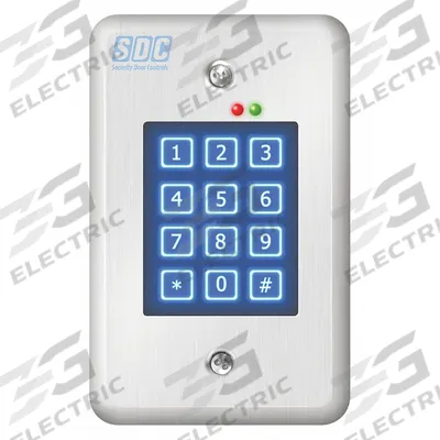 SDC Keyless Access Control Keypad: 1 1/2 in Ht, 1 1/2 in Dp, 1 1/2 in Wd, Stainless Steel - Keypads