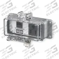 HUBBELL WIRING DEVICE-KELLEMS Access Port: 12/4, 3 1/8 in (W) x 4 1/4 in (H), Plastic Cover, 2 Ports (MPN P155E). Key specifications — NEMA Rating: 4; Manufacturer Part Number: P155E; Brand: HUBBELL WIRING DEVICE-KELLEMS; Wallplate Type: Ethernet.
