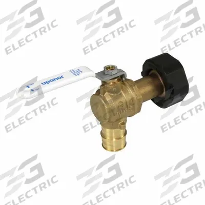 UPONOR Manual Two-Way Ball Valve: 1 in, Brass, Angle, PEX x NPSM - Water Meter Brass Ball Valves