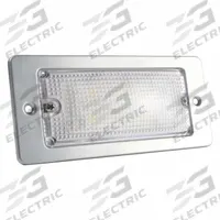 GROTE Dome Light: Rectangular, 12-24V DC, LED, Clear, Gray, 3 1/8 in Overall Ht, 13/16 in Overall Wd (MPN 61931). Key specifications — Lens Color: Clear; Mount Type: Screw; Electrical Connection: Blunt Cut; Housing Color: Gray; Brand: GROTE; Operating Voltage: 12-24V DC; Mount Style: Recessed.