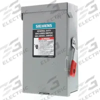 SIEMENS Safety Switch: Non-Fusible, 60 A, Single Phase, 240V AC, Galvanized Steel, Indoor/Outdoor (MPN LNF222RA). Key specifications — attr867131: SIEMENS.