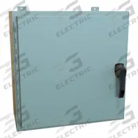 HAMMOND Enclosure: Steel, 24 in x 24 in x 12 in, NEMA 12/13/3R/4, Solid Cover, Hinged (MPN HW242412GYHK). Key specifications — Closure Method: Handle; Brand: HAMMOND; Knockouts: Not Included.