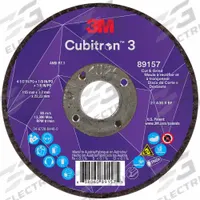 3M CUBITRON 3 Cut-Off and Grinding Wheel: Type 27, 4 1/2" x 1/8" x 7/8", Ceramic, 36 Grit (MPN 89157). Key specifications — Brand: 3M CUBITRON 3.