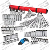 PROTO Master Tool Set: 111 Total Pcs, Drivers and Bits/Sockets and Accessories/Wrenches, Metric (MPN J99570). Key specifications — attr538253: PROTO; attr548973: None; attr548974: (9) Hex Keys; attr548975: (73) Sockets; attr548983: (18) Combination Wrenches.