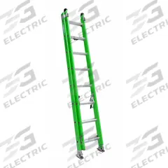 WERNER Extension Ladder: 16 ft Ladder Size, Fiberglass, 375 lb Load Capacity, 31 lb Wt, 2 Sections (MPN B7116-2). Key specifications — Color: Green; Brand: WERNER; Included Features: Rope and Pulley; Removable Fly: Removable.