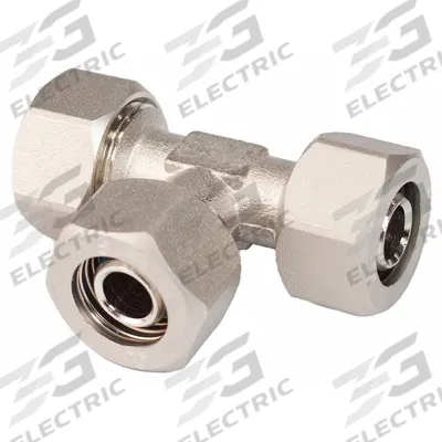 RAPIDAIR Compression Tee Fitting: 5/8 in OD 5/8 in OD 5/8 in OD Fitting Size - Compressed Air System Brass Compression Tube Fittings