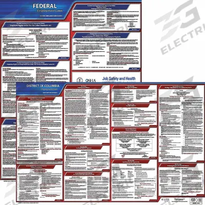 JJ KELLER Labor Law Poster: DC, English, Plastic, 40 in x 24 in - State & Federal Labor Law Poster Sets