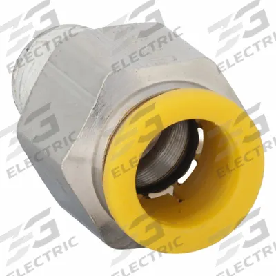 PARKER Push-Fit Adapter Fitting: 12 mm OD x 1/4 in Pipe Size, Push-to-Connect x BSPT - Nickel-Plated Brass Tube Fittings