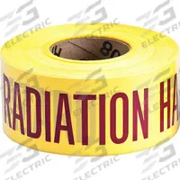 APPROVED VENDOR Barricade Tape: 200 ft Lg, 3 in Wd, Caution Radiation Hazard Legend, Polyethylene (MPN 91470). Key specifications — Tape Message: Caution Radiation Hazard; Message Color: Magenta; Brand: APPROVED VENDOR.