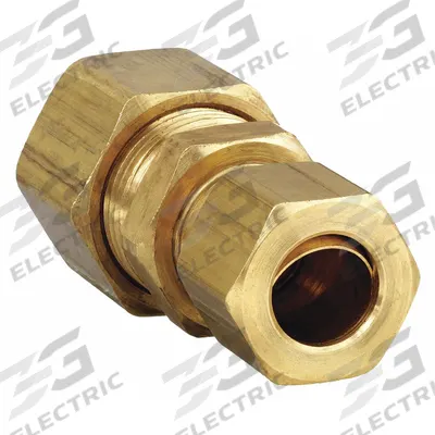 PARKER Compression Fitting Union: 3/8 in OD x 1/2 in OD Fitting Size, Brass - Standard Sleeve Brass Compression Fittings