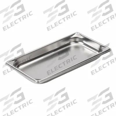 VOLLRATH Steam Table Pan: Third Size, Rectangular, 22 ga Gauge, 1.3 qt Capacity - Steam Table Pans