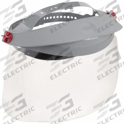 CONDOR Face Shield: Clear, Uncoated, Dielectric/Reusable, 15 1/2 in Visor Wd - General Purpose Single-Crown Face Shields