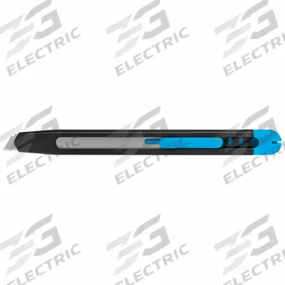 MARTOR Utility Knife: 144 1/2 mm Overall Lg, Plain, Black/Blue, Plastic - 9mm Blade Snap-Off Knives