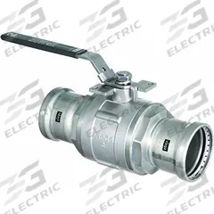 VIEGA MEGAPRESS Manual Two-Way Ball Valve: 2 1/2 in, Carbon Steel, Press x Press, Two-Piece, Lever (MPN 86790). Key specifications — Brand: VIEGA MEGAPRESS; Handle: Locking Lever.