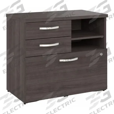 BUSH BUSINESS FURNITURE Storage Cabinet: Dark Gray, Laminate/Wood, 26 in Overall Ht - Desk Height Storage Cabinets