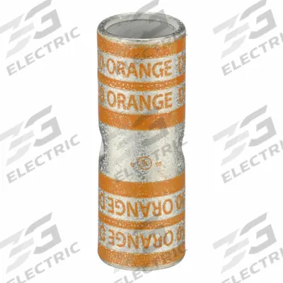 APPROVED VENDOR Open Barrel Splice: 3/0 AWG Wire Size, Orange Code, 1.77 in, Copper Barrel - Crimped Butt Splice Compression Connectors