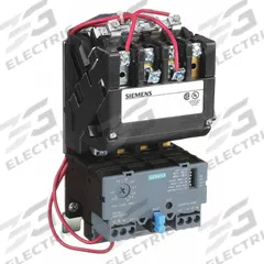 SIEMENS NEMA Magnetic Motor Starter: Non-Reversing, 3 Poles, NEMA Size 0, 18 A (MPN 14CUA32AA). Key specifications — Brand: SIEMENS; Auxiliary Contact Form: 1NO; Coil Voltage: 110-120/220-240V AC; Phase: Three; Terminal Connection Type: Screw Terminals; Auxiliary Contacts Included: 1NO; Signaling Features: Pilot Light; Thermal Units Required: None (Not Applicable to Electronic Overloads).
