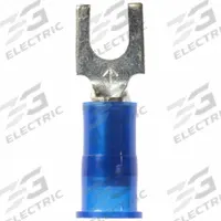 3M Fork Terminals: Blue, Nylon, #8 Stud Size, 16 AWG – 14 AWG Wire Range, Block Fork, 600 V (MPN MNG14-8FBX). Key specifications — Barrel Style: Insulation Grip; Manufacturer Part Number: MNG14-8FBX; Brand: 3M.