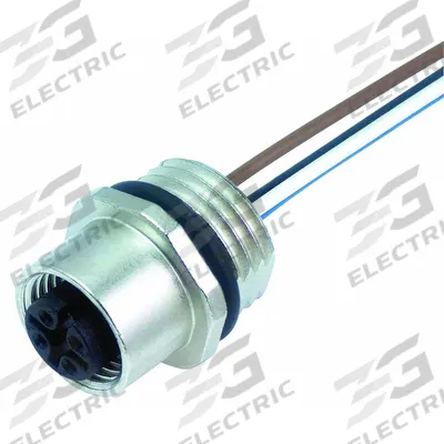 MURRELEKTRONIK Cordset: M12 Female – Front Mounting Receptacle, A, 4 Pins - M12 Receptacles for Signal & Low-Power Applications