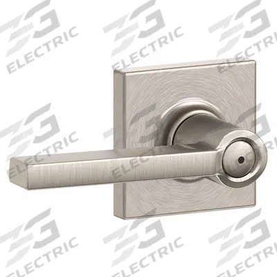 SCHLAGE RESIDENTIAL Door Lockset: Privacy Lever Locksets, Nickel