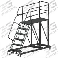 BALLYMORE Mobile Work Platform: 5 ft Platform Ht - Max, 36 in x 60 in, Steel, 800 lb Load Capacity (MPN SEP6-3660). Key specifications — Folding: Not Foldable; Mobility: Rolling; Brand: BALLYMORE; Color: Gray; Height Adjustability: Fixed Height; Includes Handrails: Handrails Included; Locking Mechanism: Foot-Activated Step Lock; Handrails: Includes Handrails.