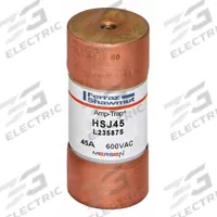 MERSEN Fuse: HSJ Series, Class J, Cylindrical Body, Very-Fast-Acting, 45 A, 600 V AC, 500 V DC (MPN HSJ45). Key specifications — Series: HSJ; Brand: MERSEN.
