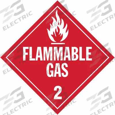 STRANCO Container Placard: Flammable Gas, 10 3/4 in x 10 3/4 in, 10 3/4 in Label Ht - Class 2: Gases