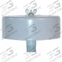 SOLBERG Filter Silencer: 3/4 in (M)NPT Inlet Size, 25 cfm, 4 in Overall Ht, 6 in Outside Dia (MPN F-15-075). Key specifications — attr60071: F-15-075; attr60074: SOLBERG.
