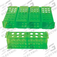 Tube Rack: Polypropylene, Green, 12 Compartments, Benchtop (MPN 120686). Key specifications — Material: Polypropylene; Mounting Location: Benchtop; Color: Green; Product Type: Test Tube Rack; Total Holding Capacity: (12) Wells (Side C); Brand: HEATHROW SCIENTIFIC.