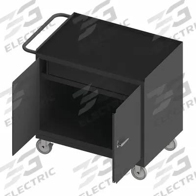 DURHAM MFG Mobile Cabinet Workbench: 36 in x 24 in, Rubber, 1,200 lb Overall Load Capacity - Mobile Cabinet Benches with Drawers
