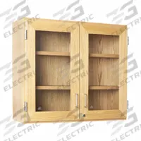Wall Cabinet: 30 in Overall Ht, 12 in Overall Dp, 30 in Overall Wd, Glass/Oak, 0 Drawers, 3 Shelves (MPN D06-3012). Key specifications — Product Type: Wall Mounted Cabinet; Brand: DIVERSIFIED SPACES; Material: Glass/Oak; Standing Style: Wall Mounted; Cabinet Type: Wall Mounted Cabinets.