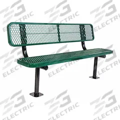 ULTRASITE Outdoor Bench: Extra Heavy-Duty, 72 in Overall Lg, 35 1/4 in Overall Ht, Green, Black (MPN 940SM-V6-GREEN). Key specifications — Manufacturer Part Number: 940SM-V6-GREEN; Brand: ULTRASITE; Frame Color: Black; Product Type: Outdoor Bench; Seat Color: Green; Series: Extra Heavy-Duty.