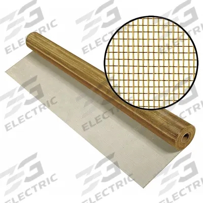 PHIFER Replacement Screen: Copper/Zinc, Copper, 18 x 14 Mesh Size, 2.5 ft Wd - Copper/Zinc Door and Window Screen