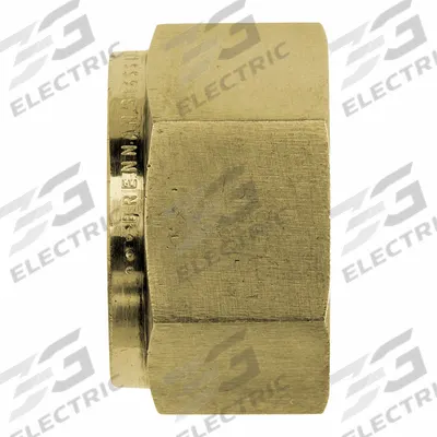 BRENNAN INDUSTRIES Compression Fitting Nut: 5/8 in OD Size, Compression - Clean & Bagged Double-Ferrule Brass Compression Fittings
